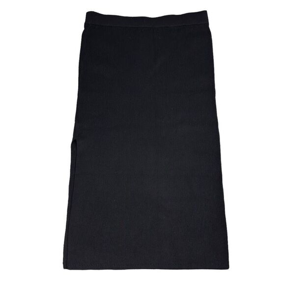 House of Harlow 1960 Black Ribbed Side Slit Pencil Skirt Size Large NEW - Picture 2 of 8